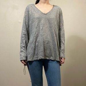 Womens large cotton v neck long sleeve t shirt